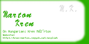 marton kren business card